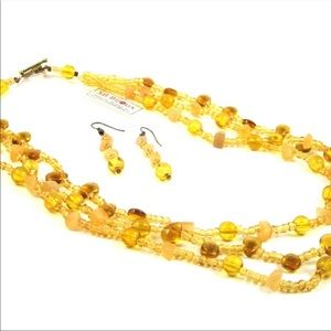 SB-Bijoux Amber beaded Necklace Set o